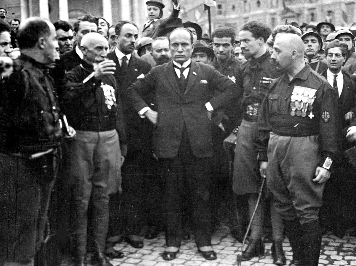 What started world war II? A picture of Mussolini during the March on Rome. 