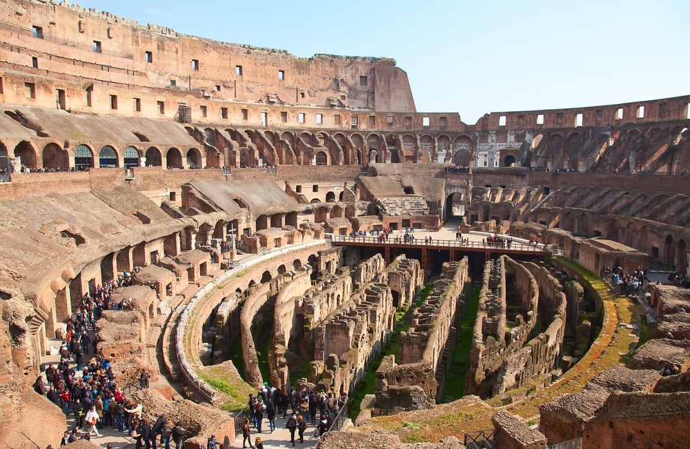 Inside the Colosseum in Rome, Italy