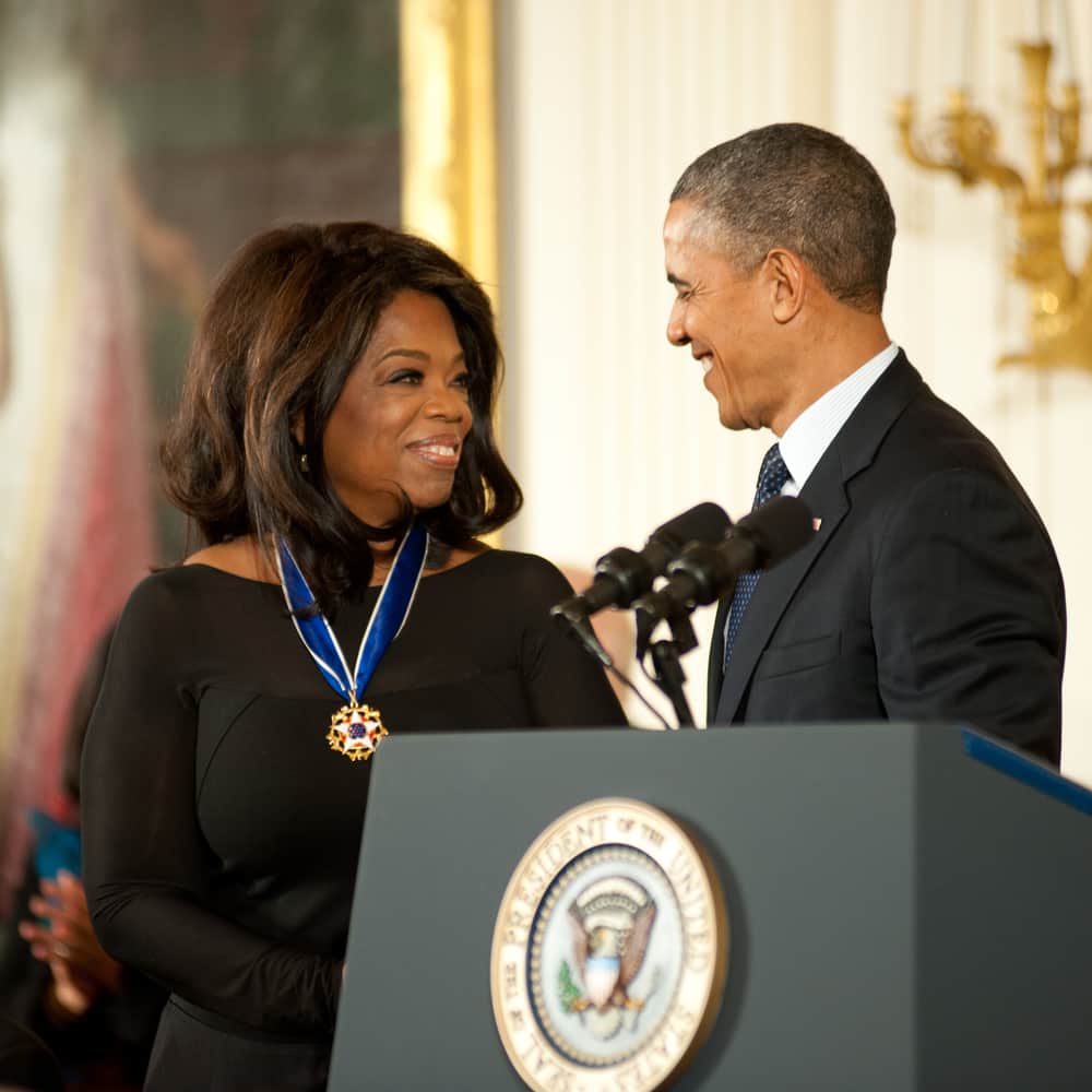 The success story of Oprah Winfrey - Oprah receiving the presidential medal of freedom