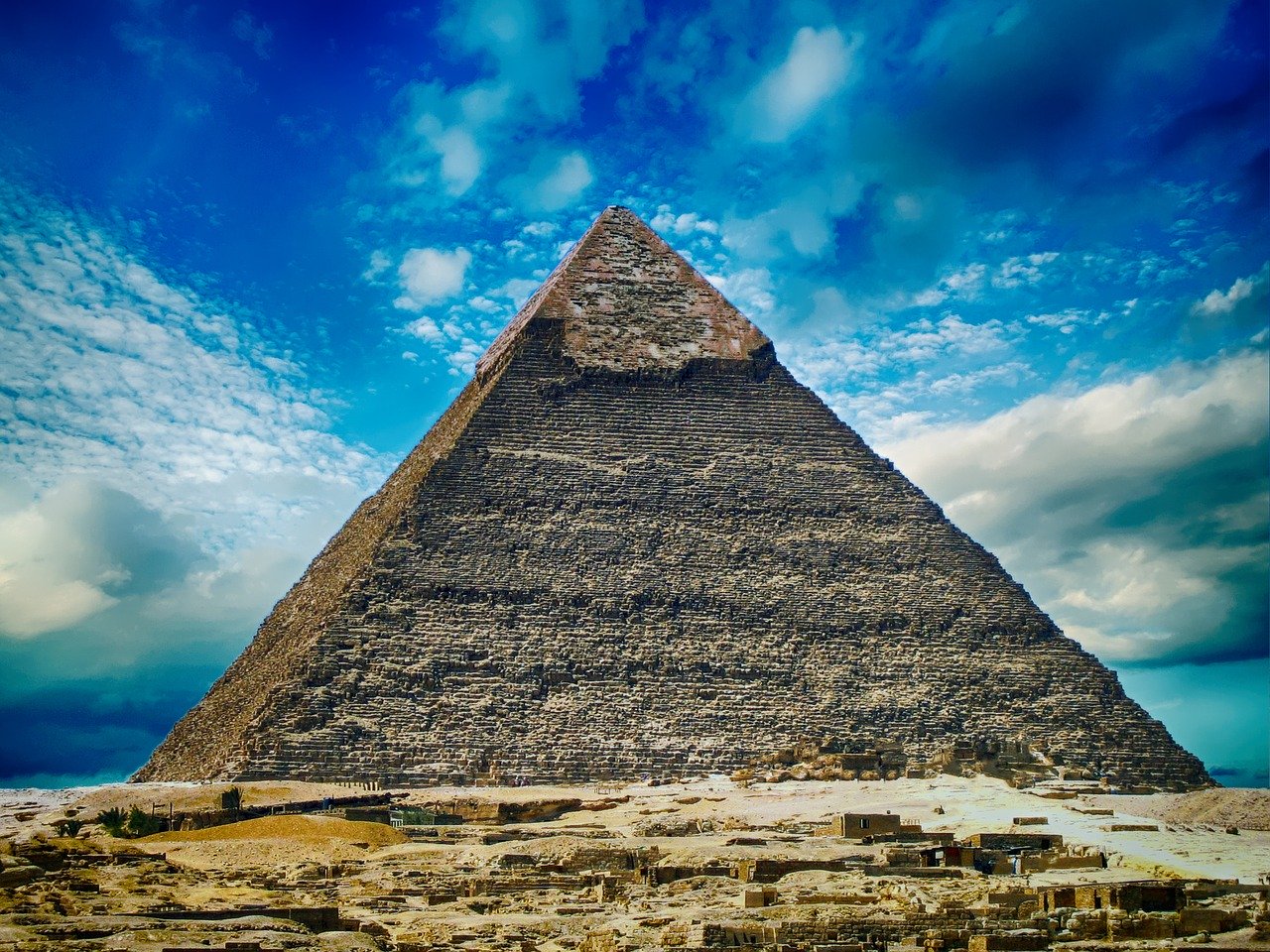Seven wonders of the ancient world -An imaginary picture of the Great Pyramid of Giza