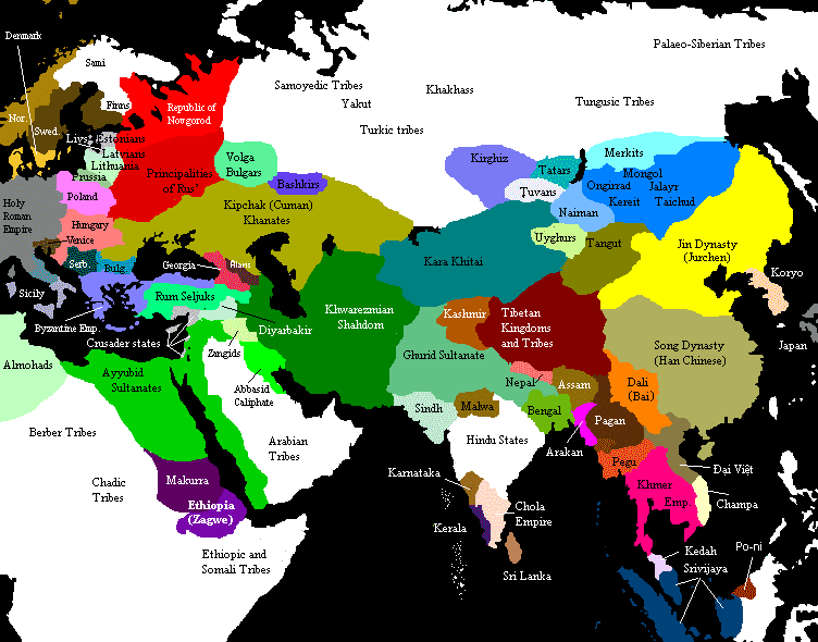 Map of Eurasia (Ca. 1200A.D.)