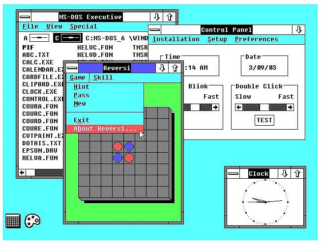 Why was Bill Gates successful? - A picture of Windows 2.0