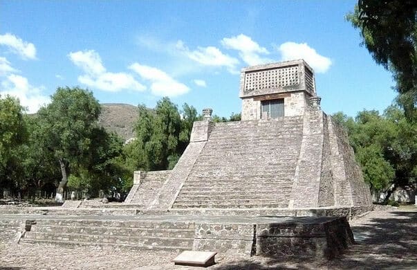 A partially reconstructed Aztec Pyramid in Tlalnepantla
