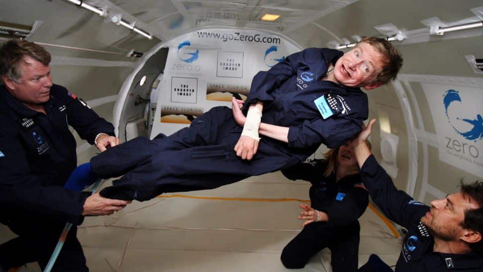 Hawking during a Zero Gravity flight