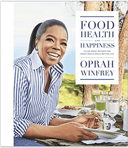 The cover picture of Food, Health, and Happiness, one of the books of Oprah Winfrey